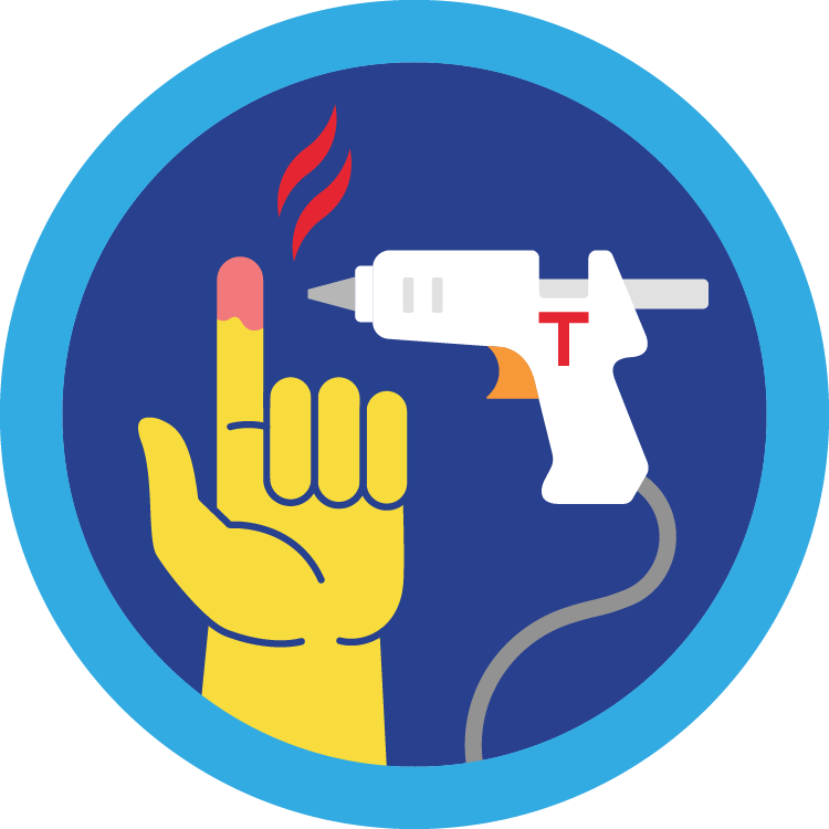 Accidental Hot Glue Burn (de)Merit Badge