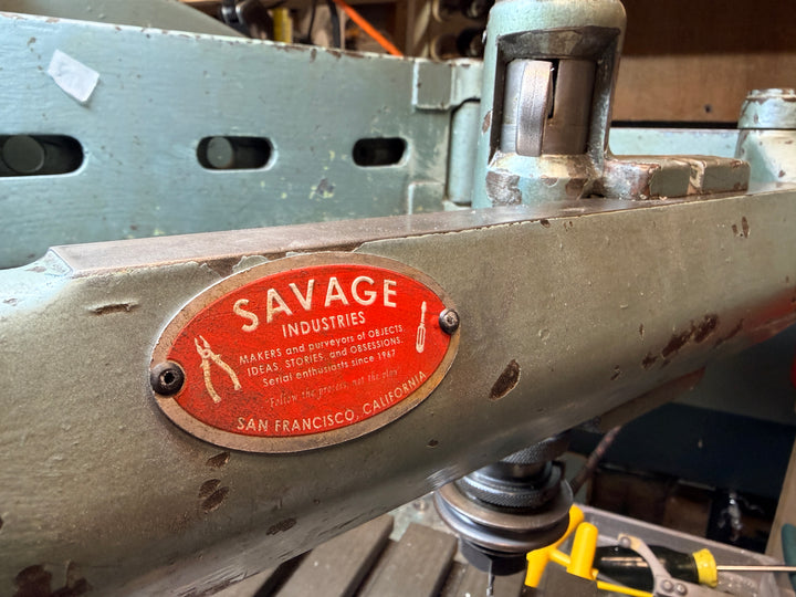 Savage Industries Workshop Machine Labels