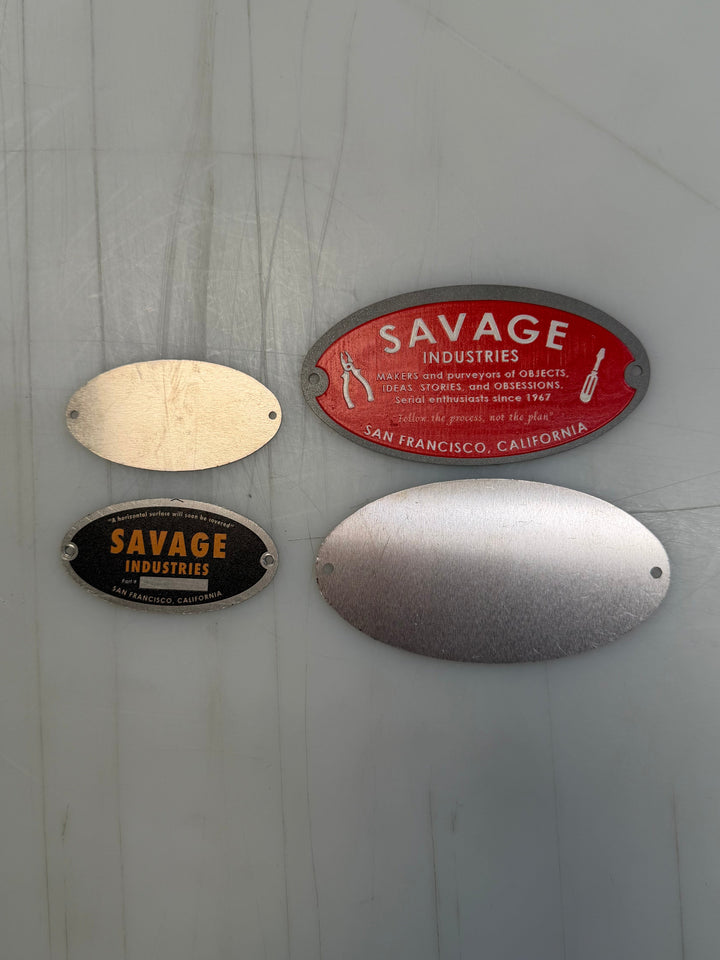 Savage Industries Workshop Machine Labels