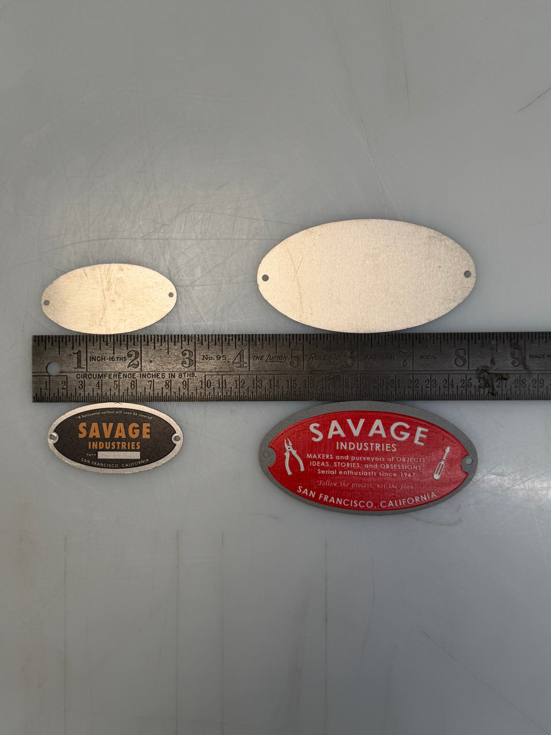 Savage Industries Workshop Machine Labels