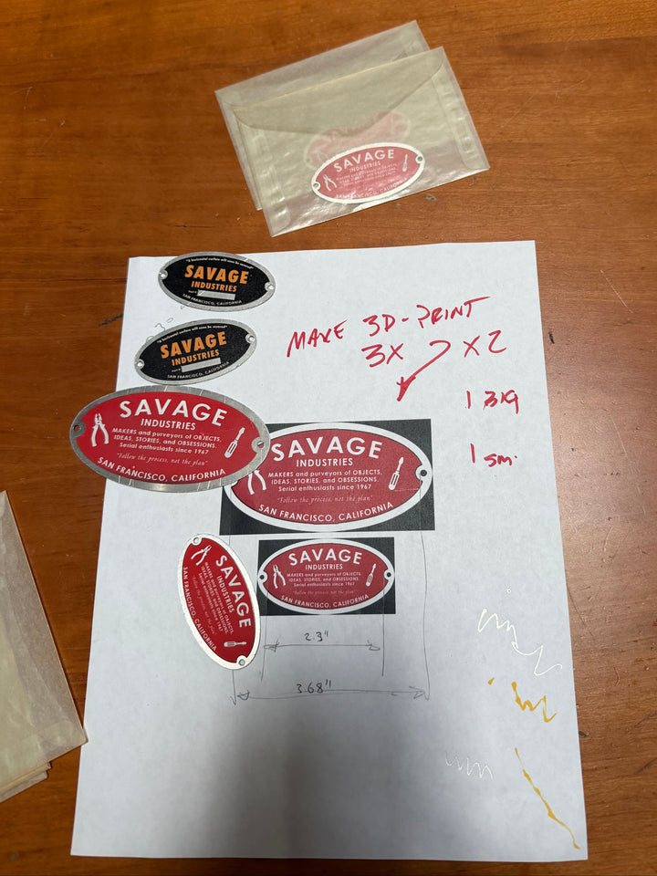 Savage Industries Workshop Machine Labels
