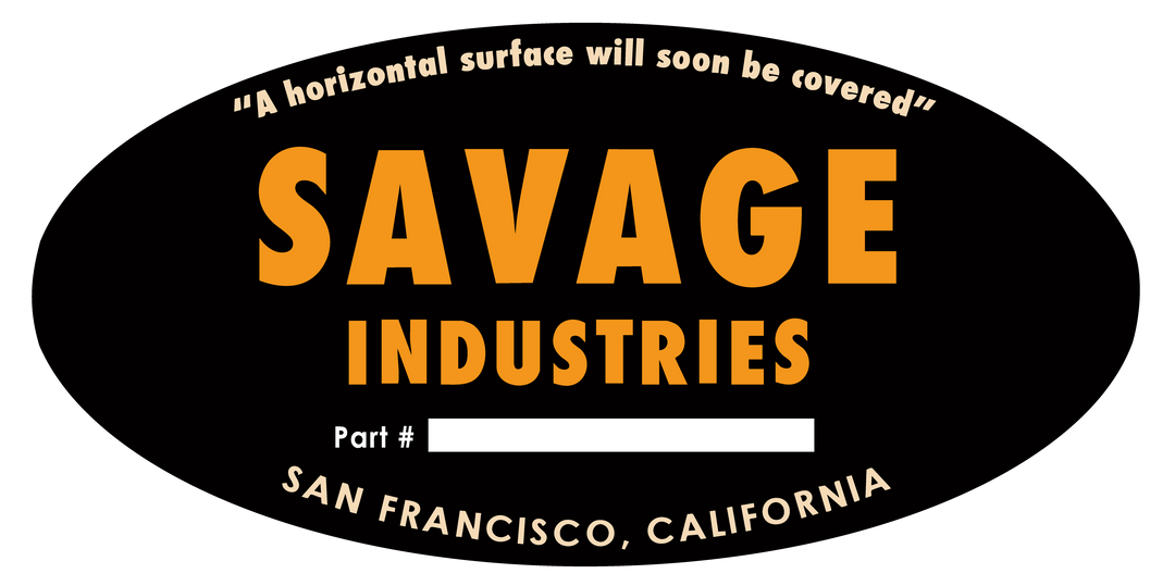Savage Industries Workshop Machine Label Sticker Four-Pack