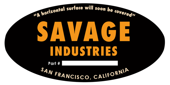 Savage Industries Workshop Machine Label Sticker Four-Pack