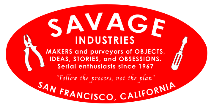 Savage Industries Workshop Machine Label Sticker Four-Pack