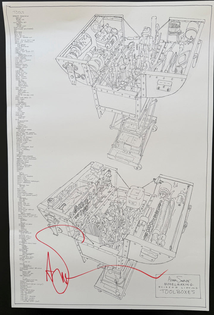 Adam Savage's Modelmaking Toolbox Poster Signed and Personalized