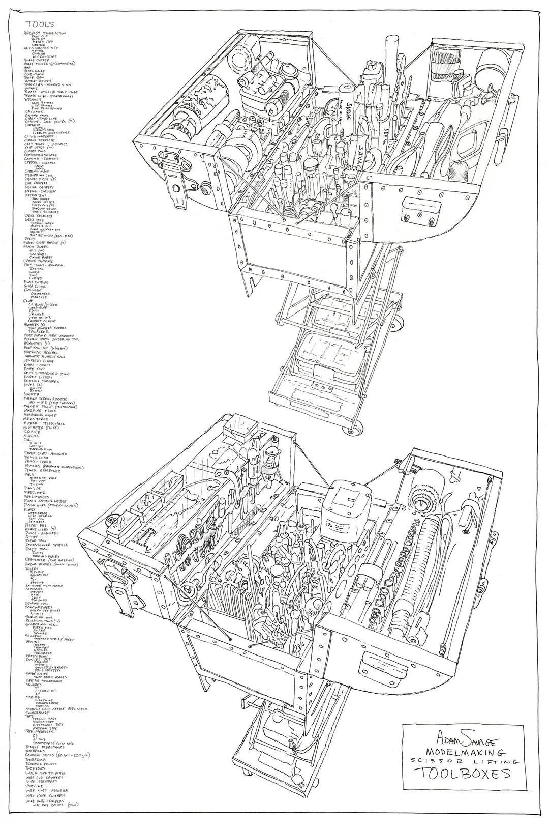 Adam Savage's Modelmaking Toolbox Poster Signed and Personalized