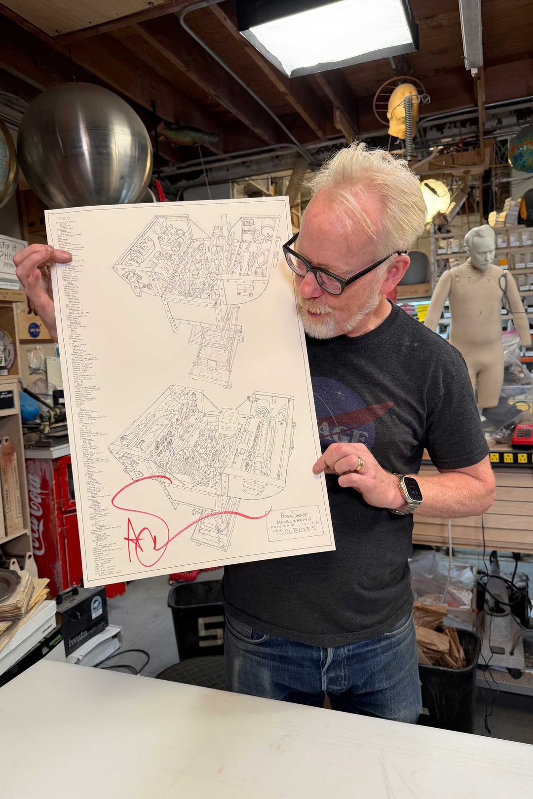 Adam Savage's Modelmaking Toolbox Poster Signed and Personalized